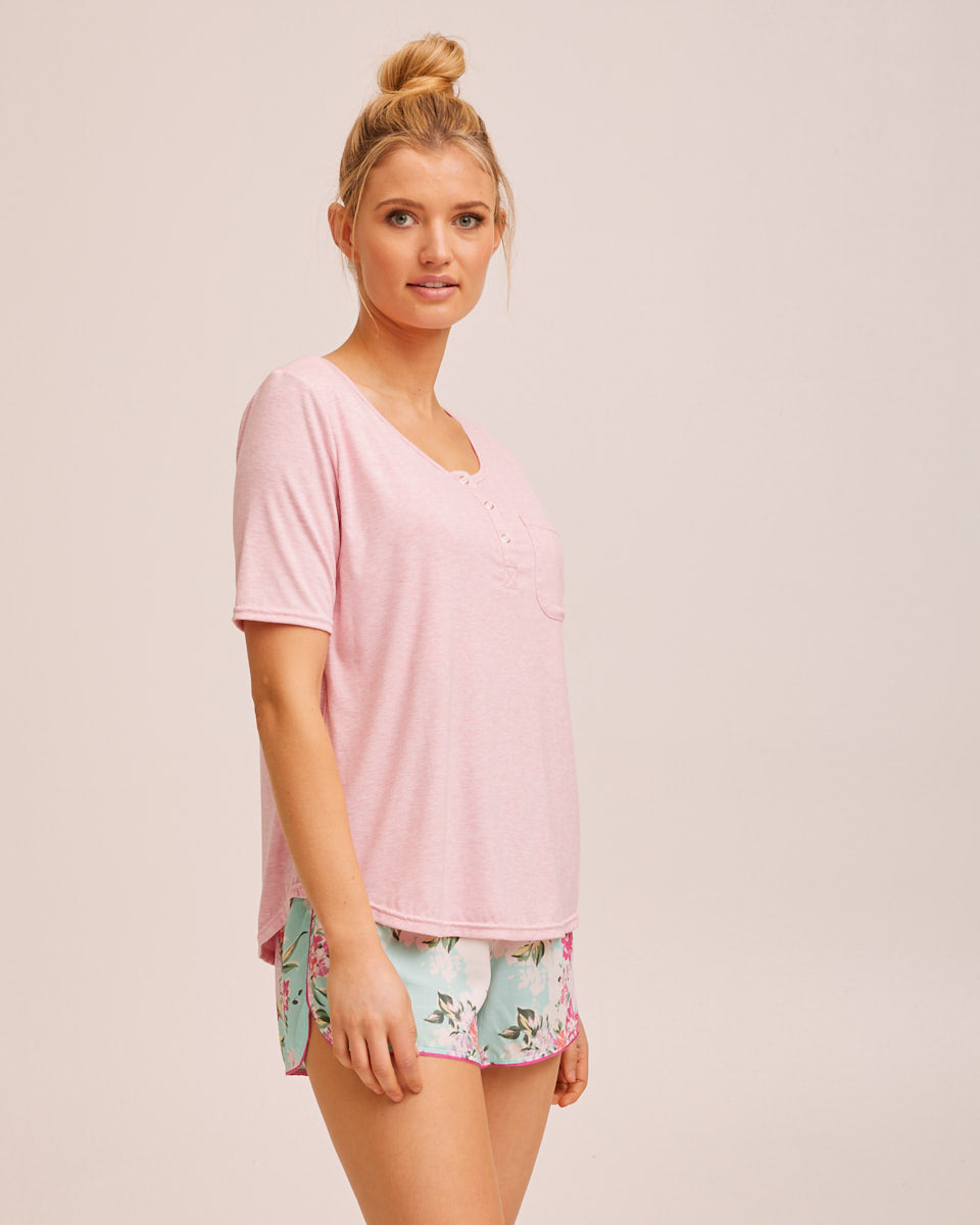 Snap Short Nursing Pyjamas - Mint by Peachymama Australia 3