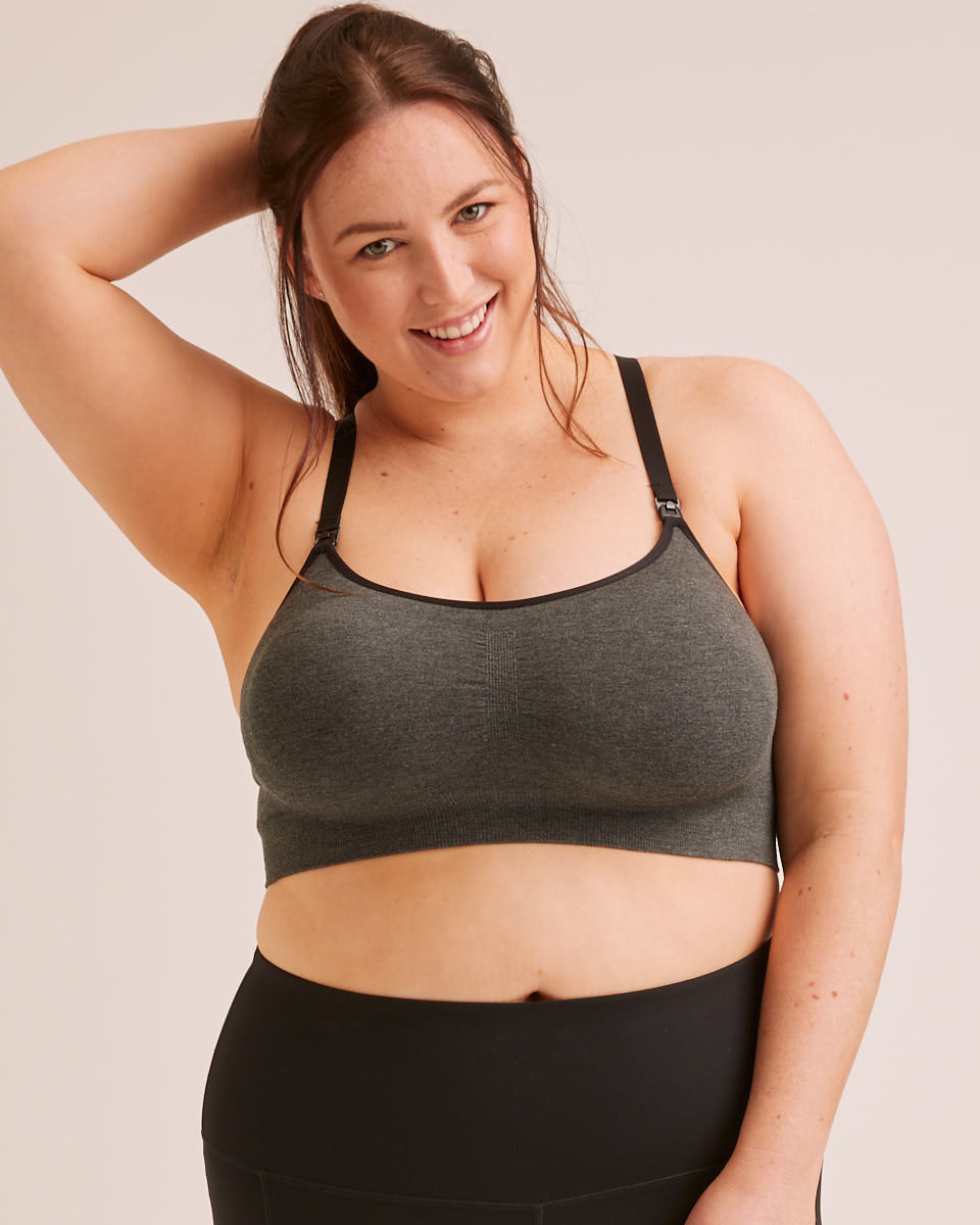 Active Seamfree Sports Bra - Charcoal - Peachymama