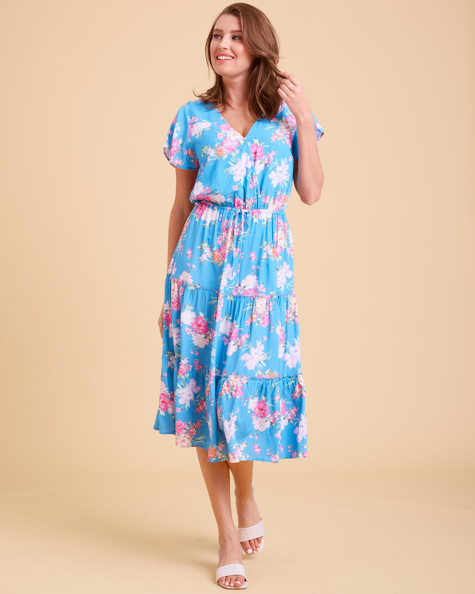 Honeysuckle Midi Nursing Dress - Eden Floral - Peachymama