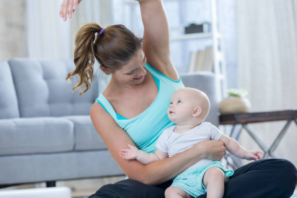 stylish mother wearing a comfortable, breastfeeding-friendly top