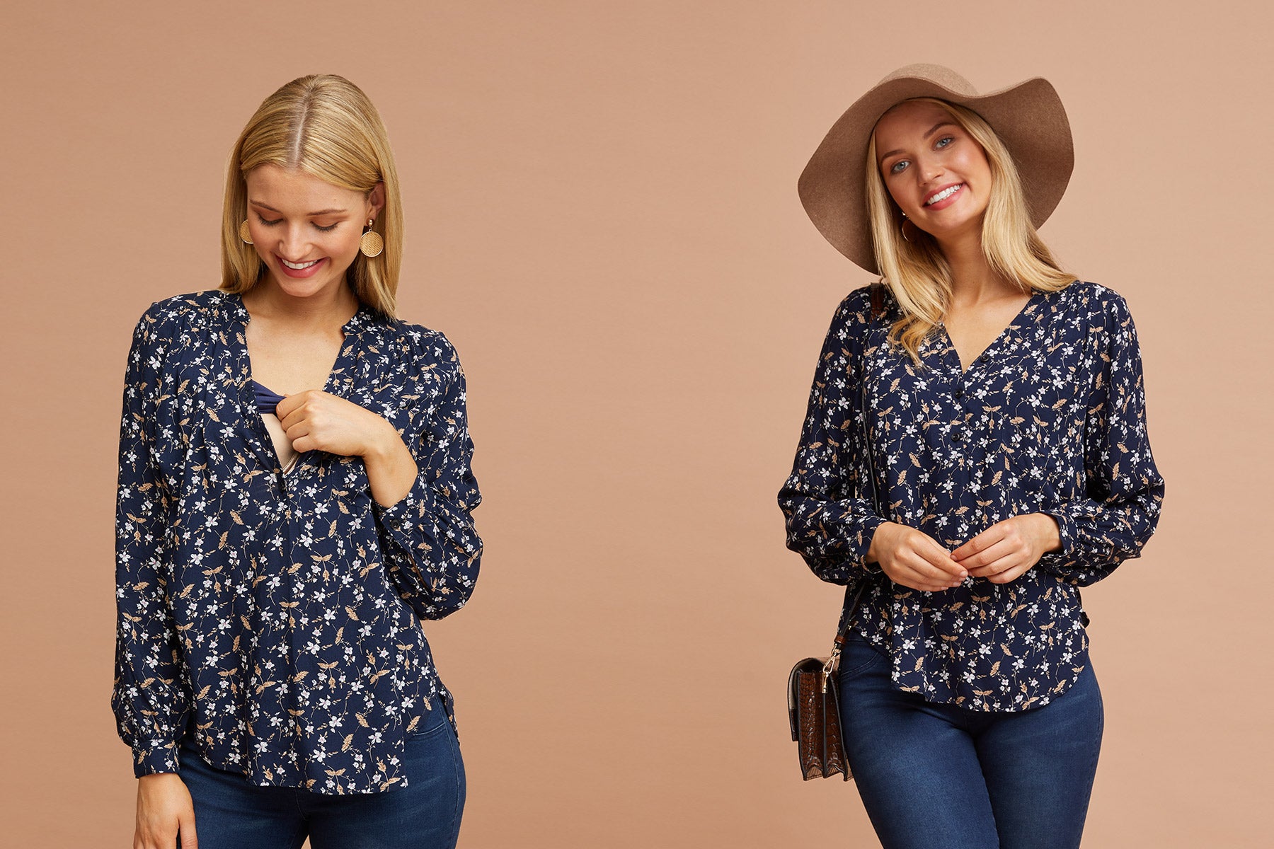 Breastfeeding shirts and blouses by Peachymama