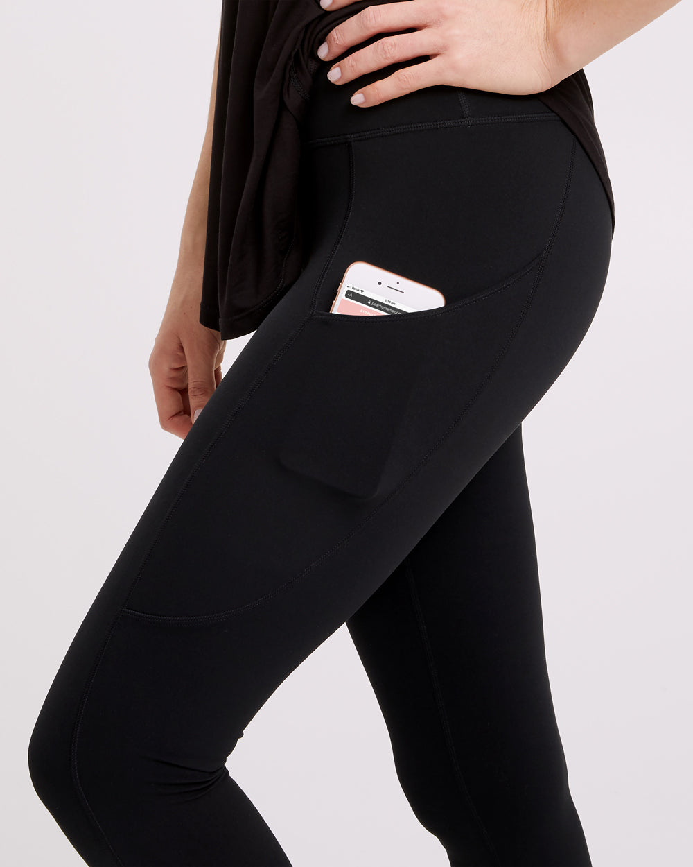 Peachymama Postpartum Activewear Pocket Pants - Black - 3