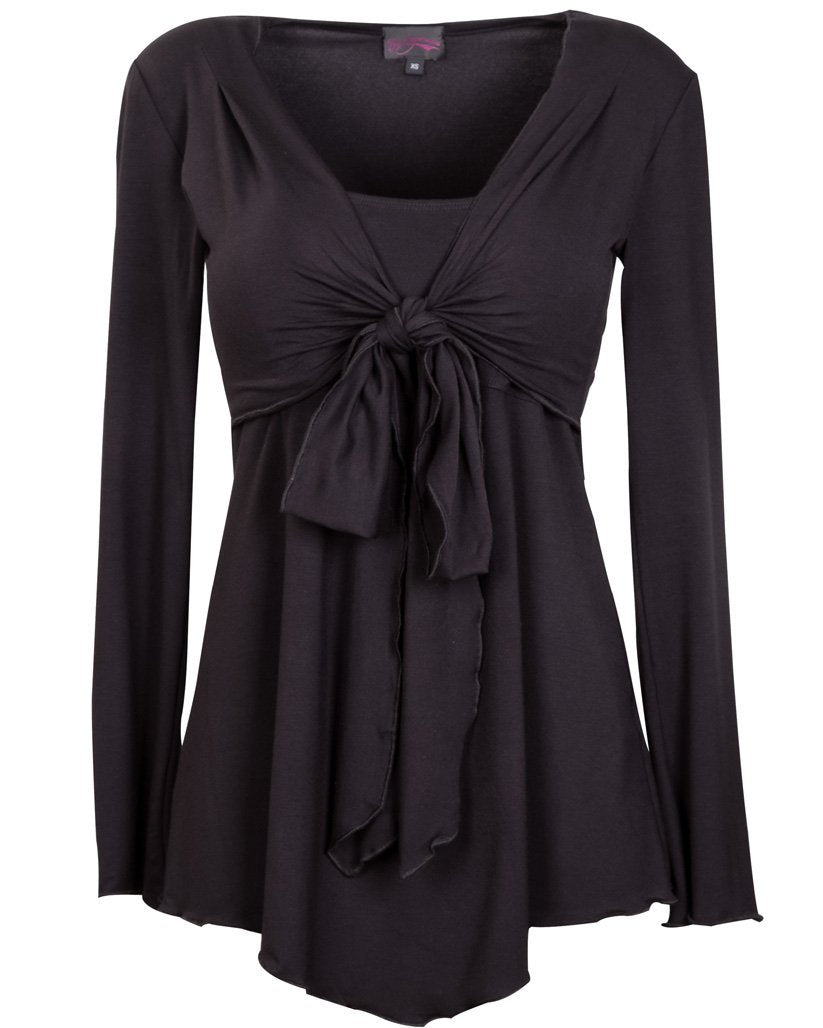 Black Tie Front Breastfeeding Top