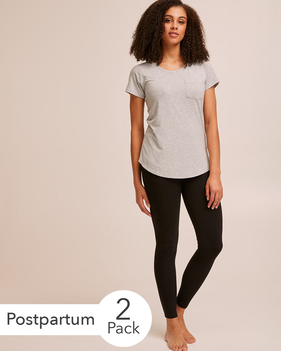 Organic Postpartum Leggings &amp; Nursing Tee Bundle - Peachymama