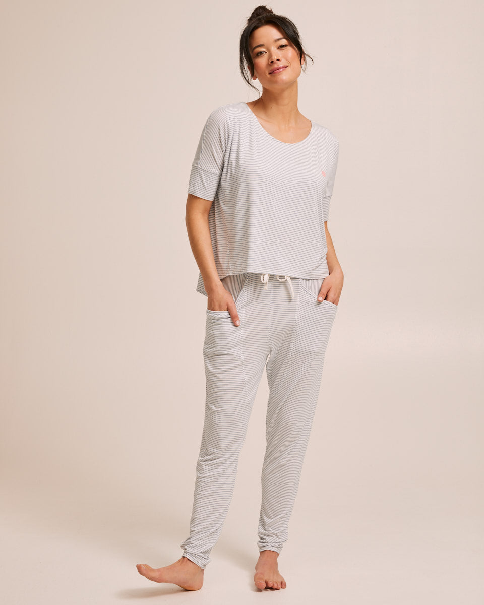 Bamboo Tee Nursing Pyjama Set - Peachymama - 2