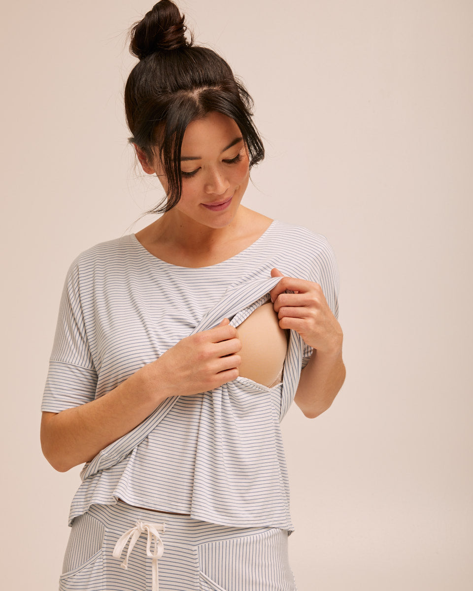 Bamboo Tee Nursing Pyjama Set - Peachymama - 2