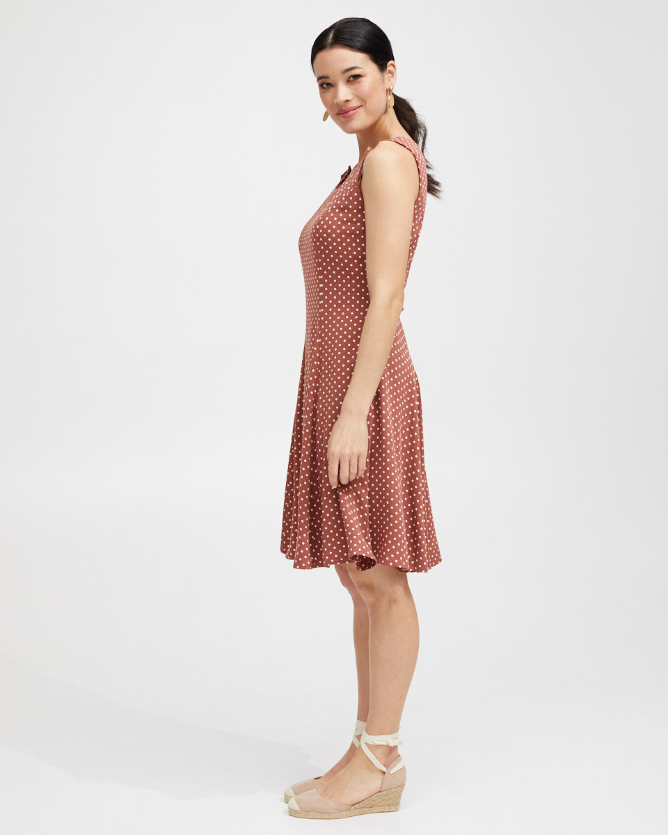 Pinafore Breastfeeding Dress - Rust Polkadot - Peachymama - 6