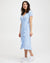 Ruffle Nursing Wrap Dress - Blue Floral - Peachymama - 1
