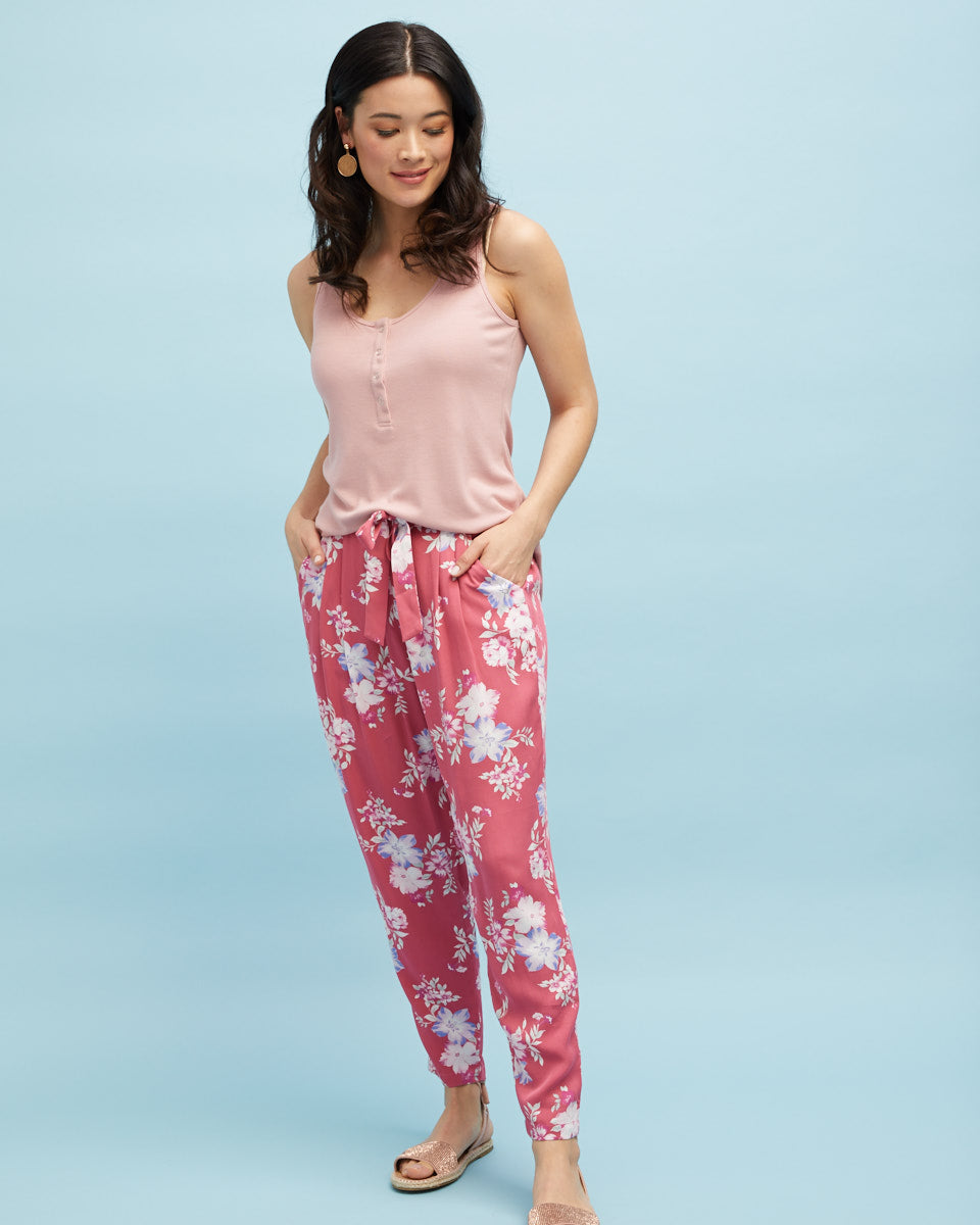 Harem Postpartum Pants - Deep Rose - Peachymama - 5