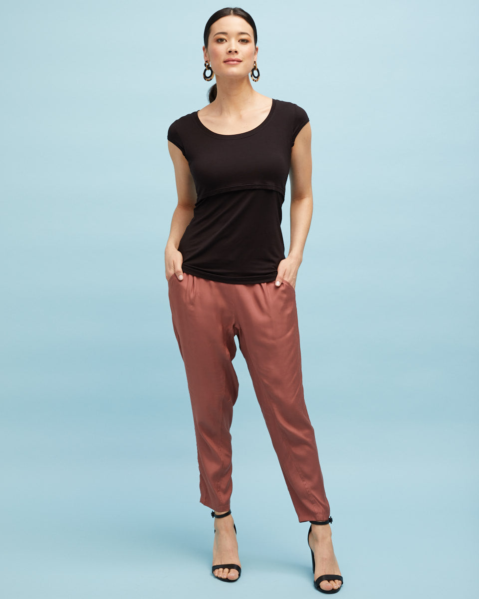 Smart Postpartum Pant - Wood Rose - Peachymama - 3