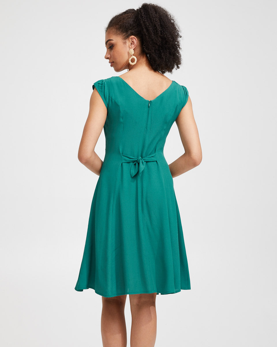 Tie Front Nursing Dress - Evergreen - Peachymama - 3