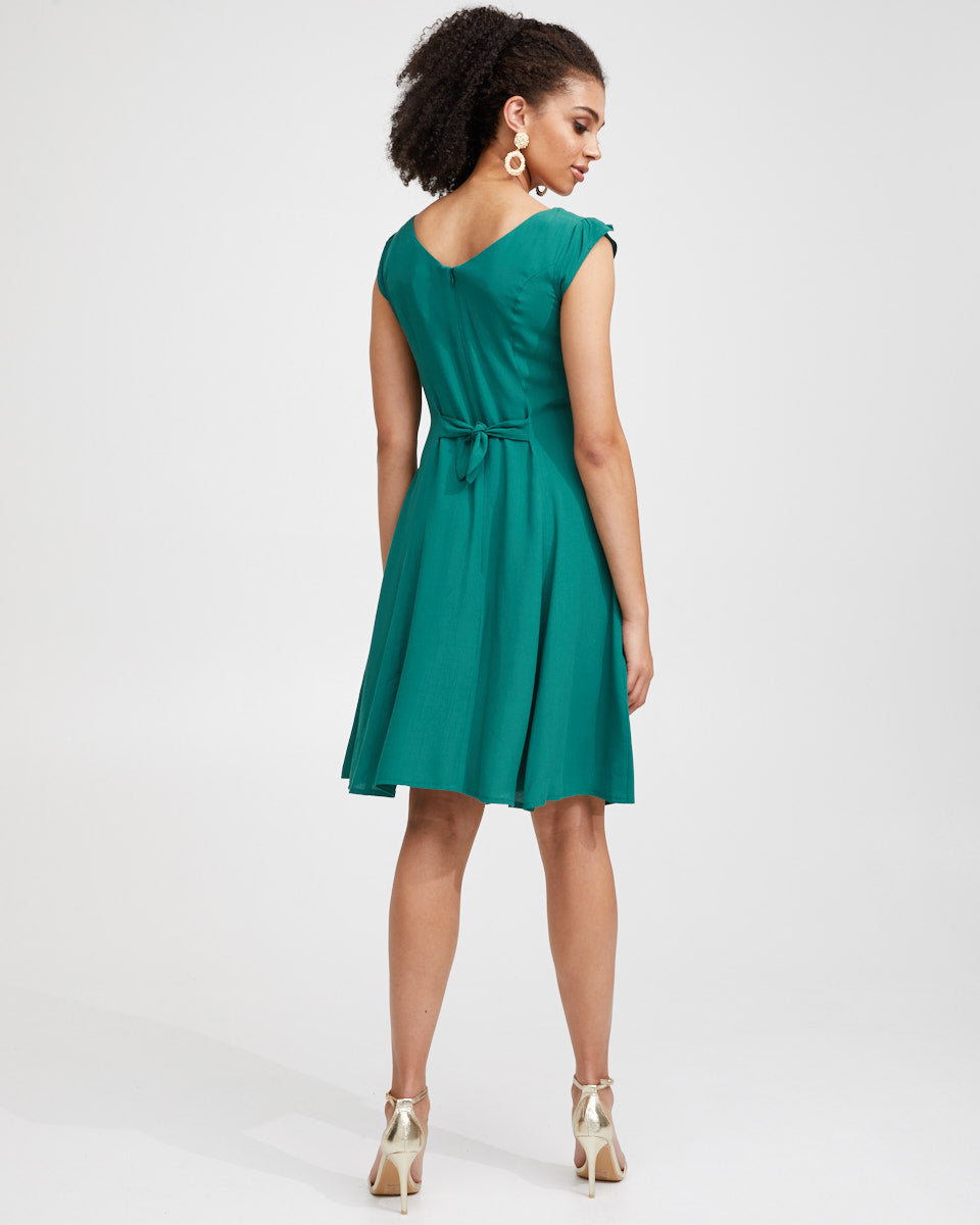 Tie Front Nursing Dress - Evergreen - Peachymama - 7