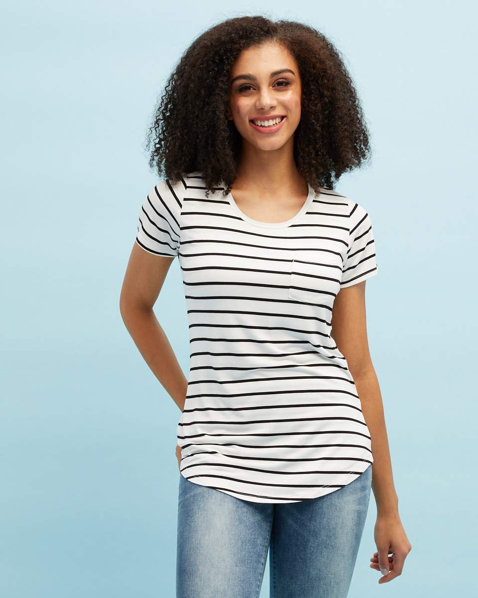 Nursing Tee Bundle- Black &amp; White Stripe