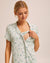 Short Sleeve Bamboo Button Nursing Pyjama - Sage Floral - Peachymama - 1