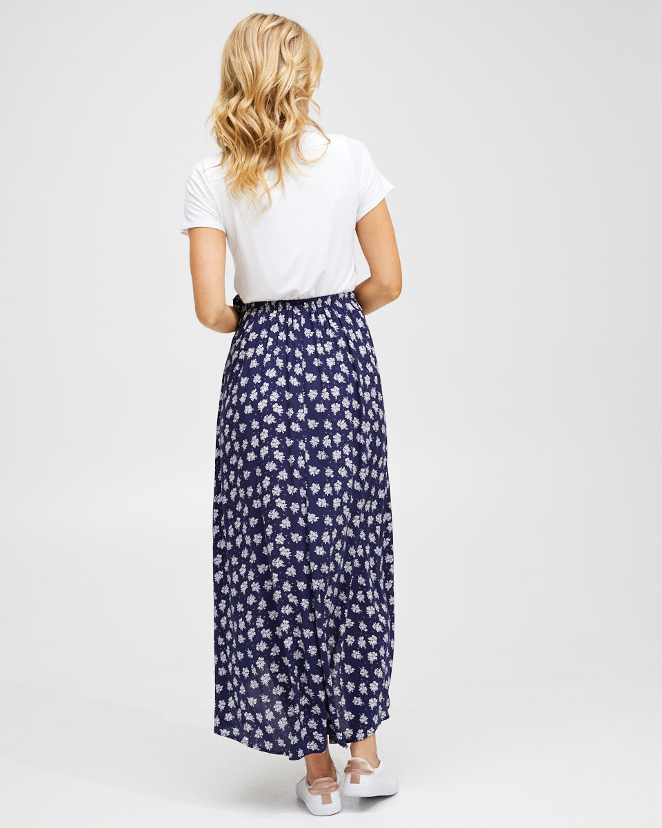 Wrap Skirt - Navy Floral - Peachymama - 6
