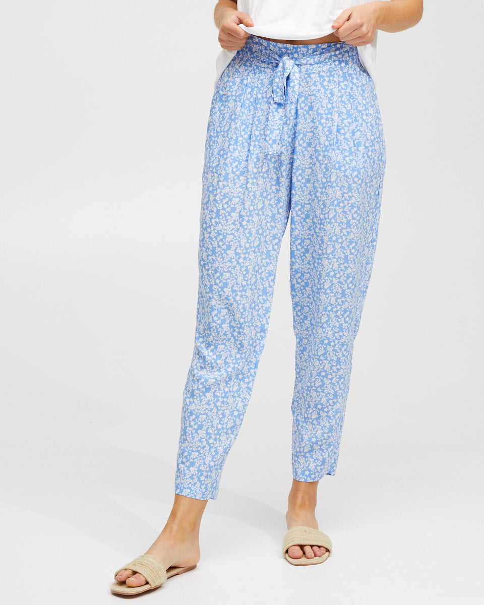 Harem Postpartum Pants - Blue Floral - Peachymama - 2