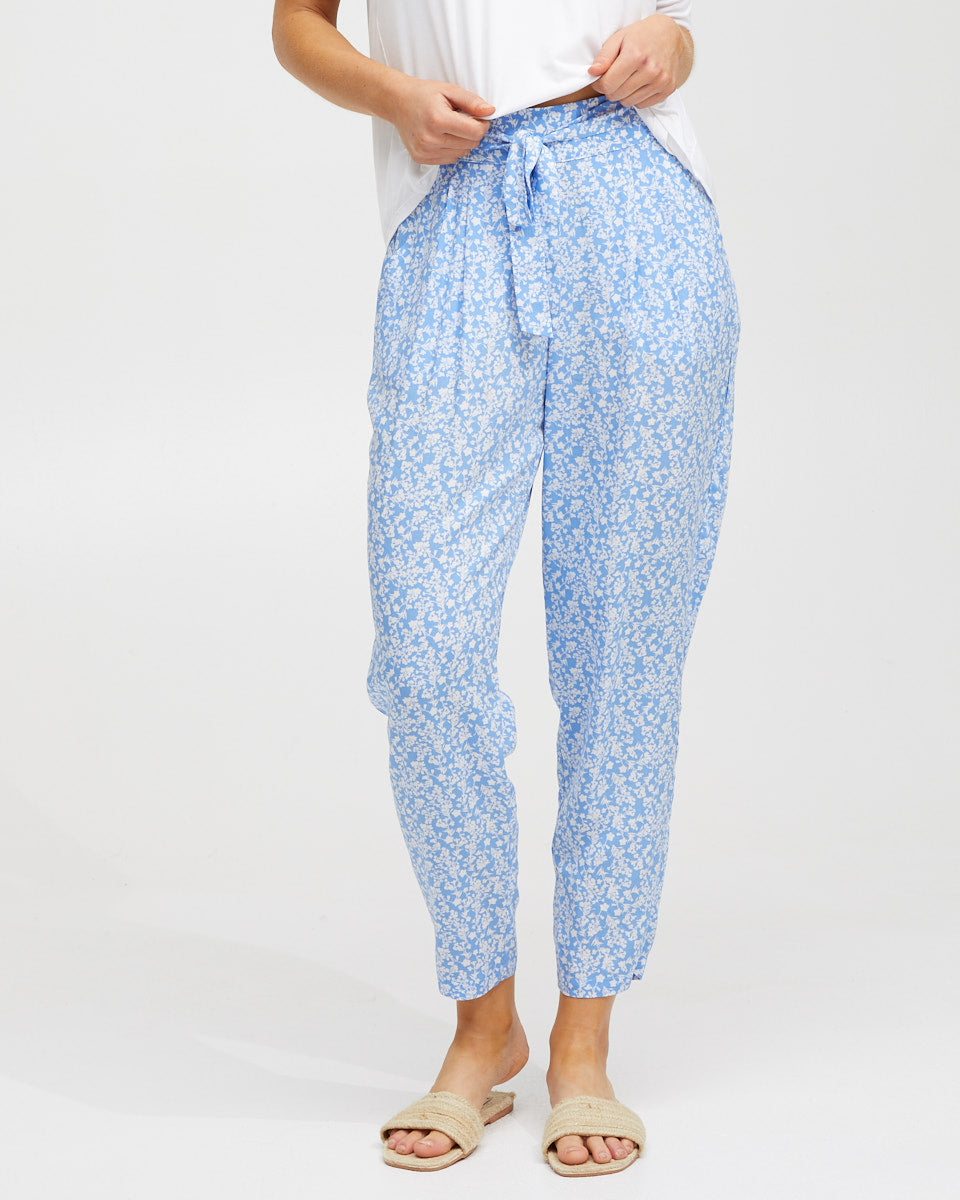 Harem Postpartum Pants - Blue Floral - Peachymama - 3