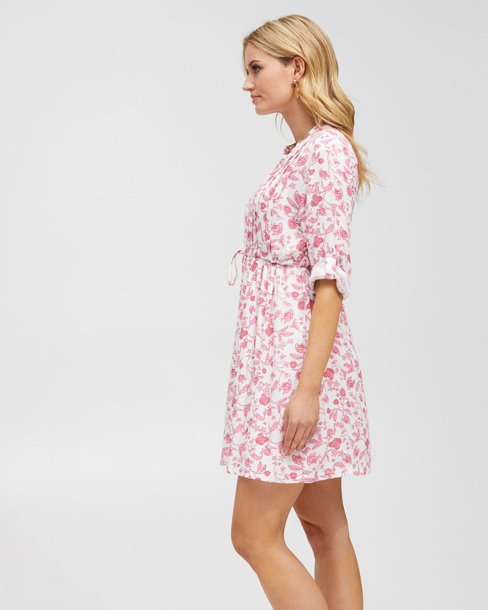 Nursing Shirt Dress - Rose Print