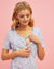 Button Front Nursing Dress - Sky Blue Floral - Peachymama - 1
