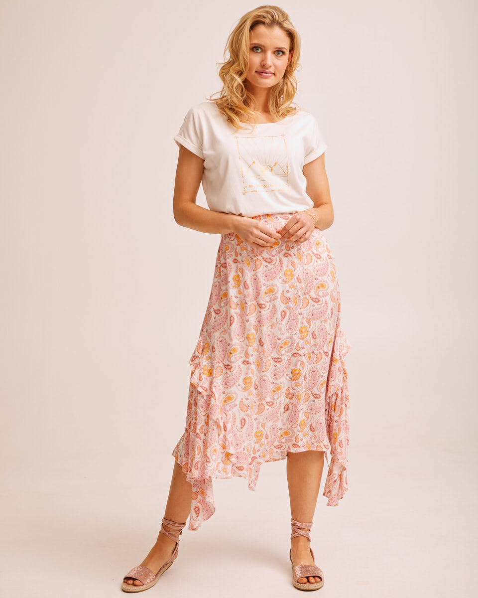 Ruffle Postpartum Skirt - Paisley