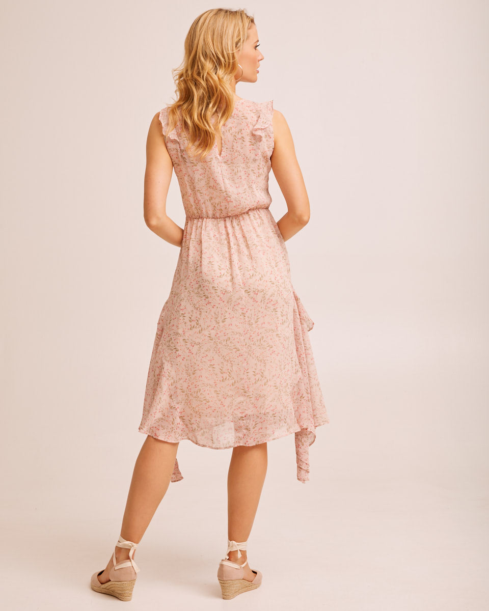 Sheer Ruffle Nursing Dress - Blush Floral by Peachymama Australia 3