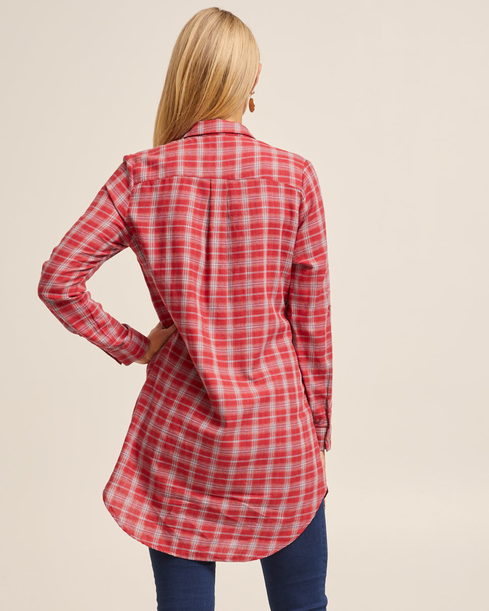 Red Check Long Nursing Shirt