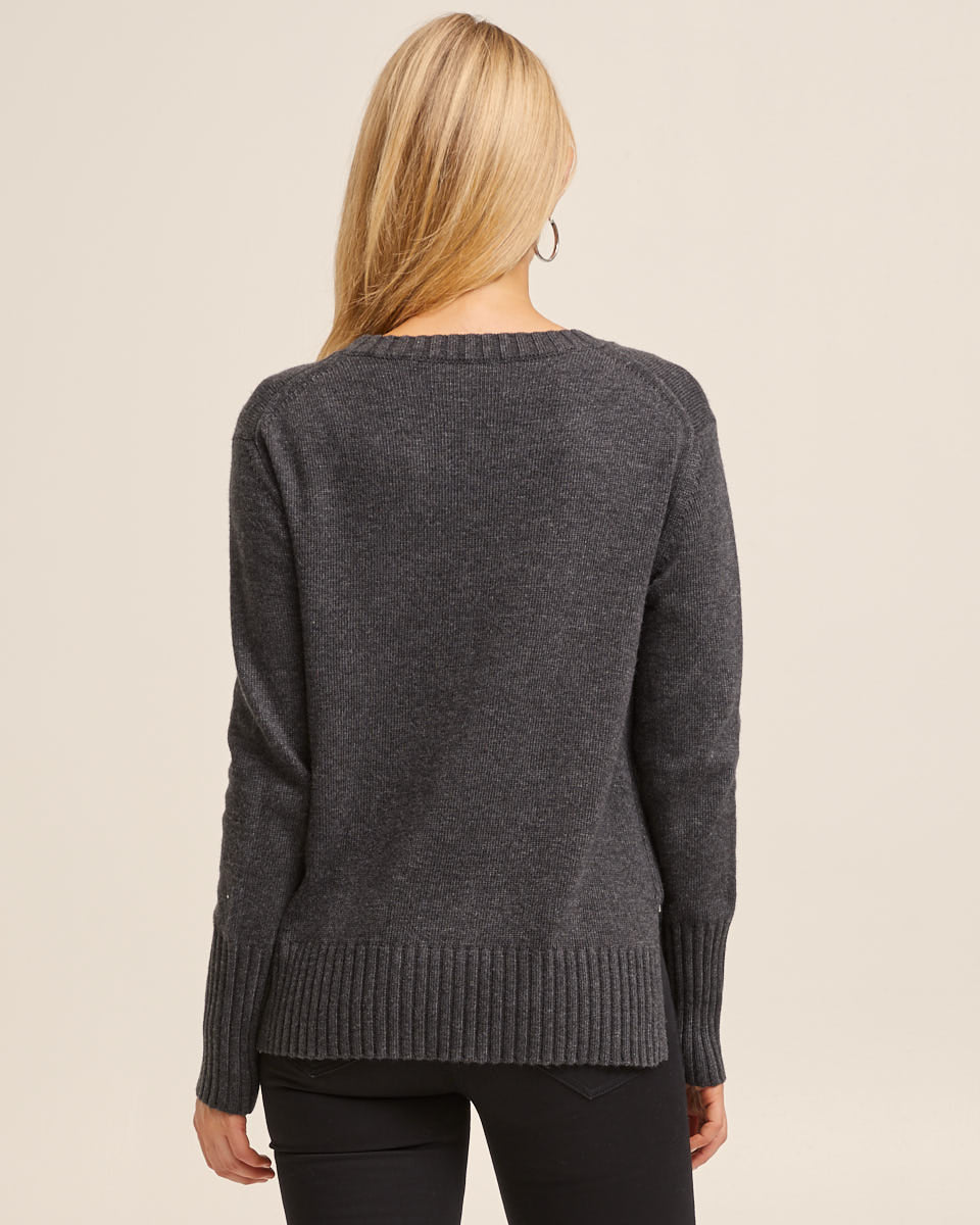 Nursing Knit Sweater -  Charcoal - Peachymama