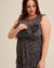 Sheer Ruffle Nursing Dress - Black Floral - Peachymama