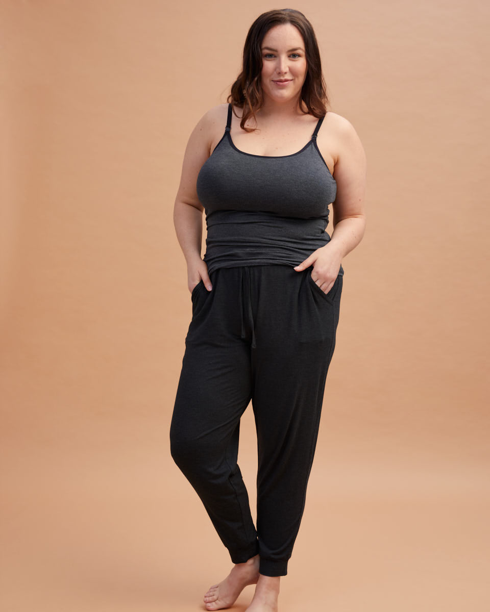 Nursing Cami Top - Charcoal - Peachymama