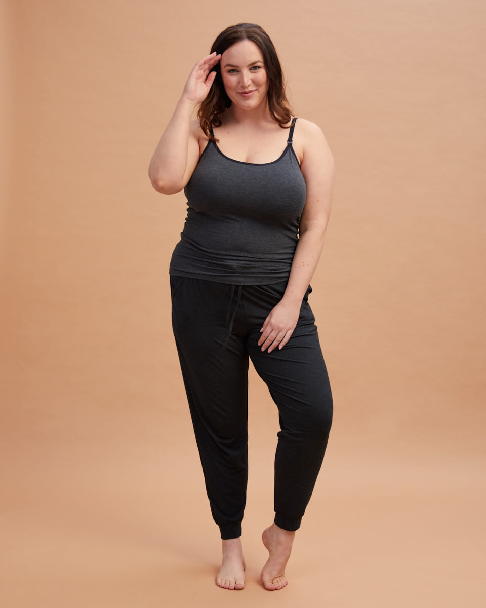 Nursing Cami Top - Charcoal - Peachymama