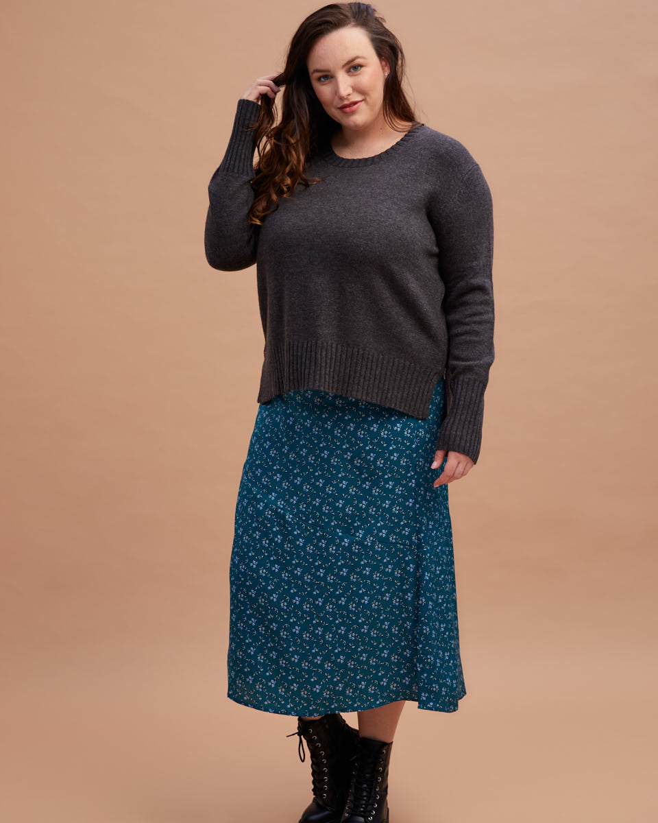 Postpartum Midi Skirt - Evergreen