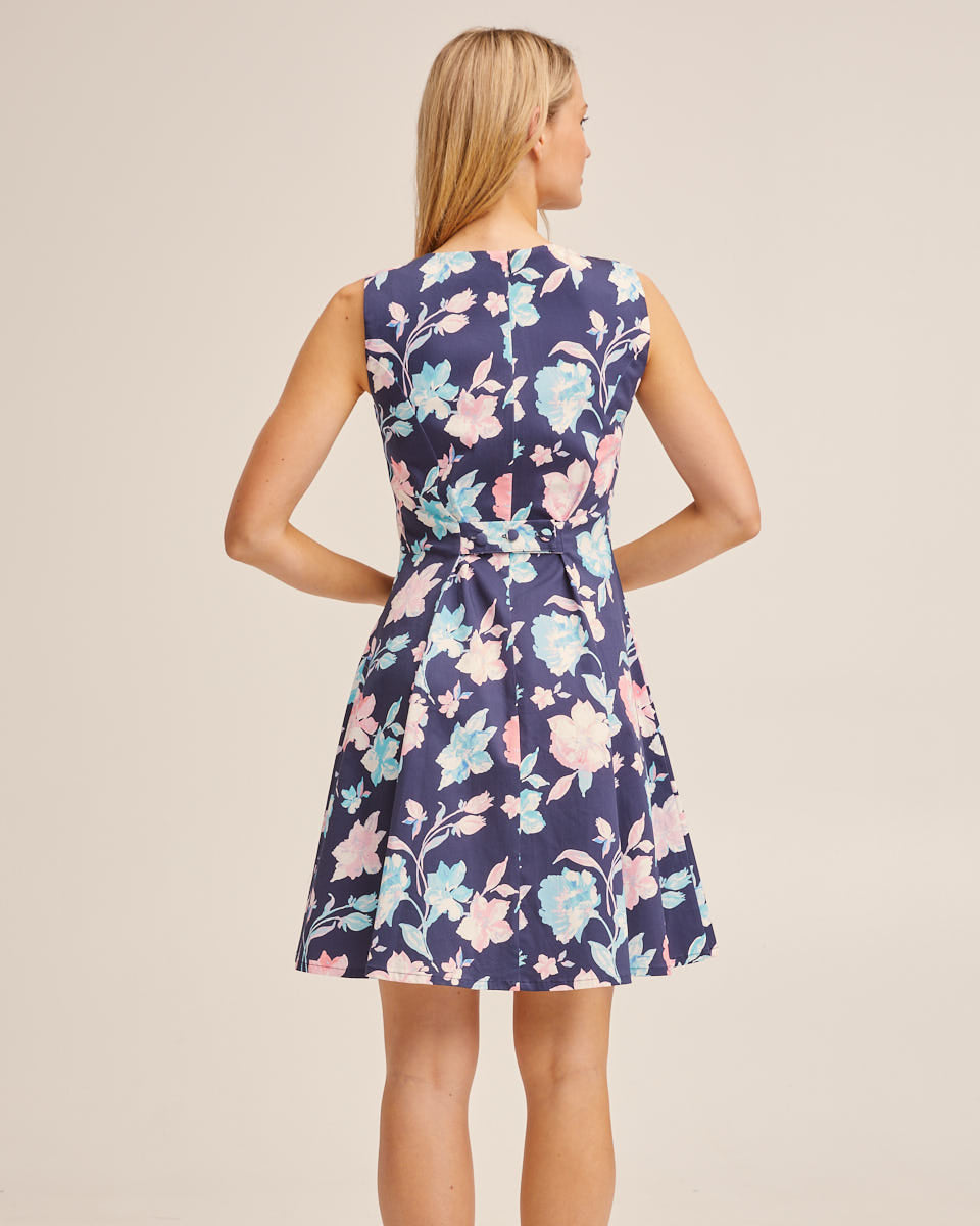 Pinafore Nursing Dress - Navy Floral