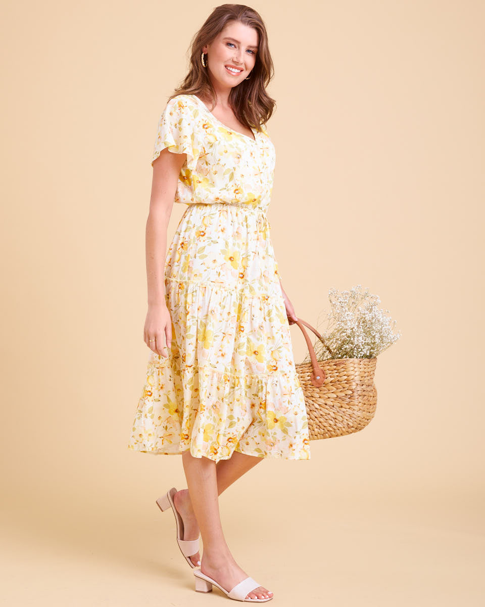 Honeysuckle Midi Nursing Dress - Honeysuckle