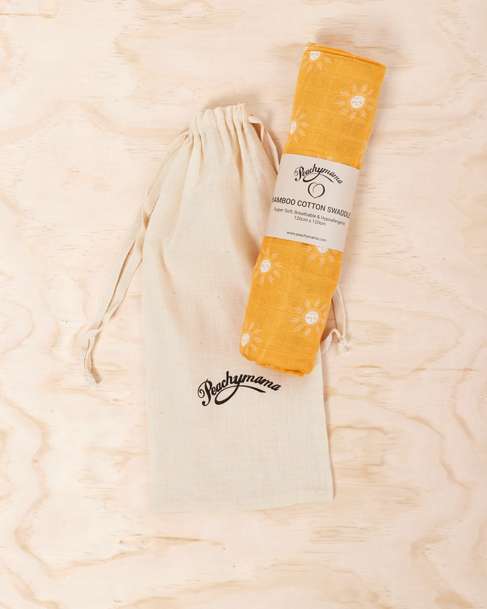 Organic Cotton / Bamboo Swaddle - Sonny - Peachymama