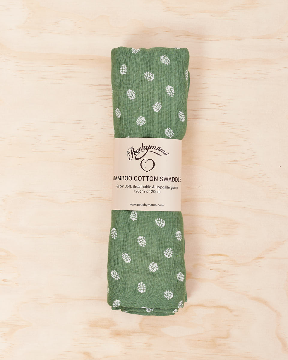 Organic Cotton / Bamboo Swaddle - Sage - Peachymama