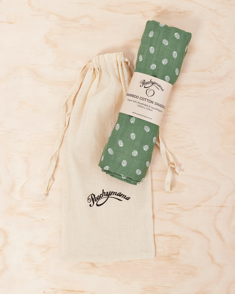 Organic Cotton / Bamboo Swaddle - Sage - Peachymama