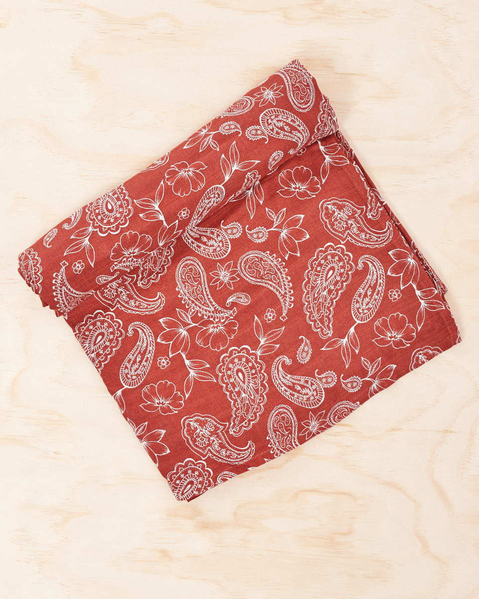 Organic Cotton / Bamboo Swaddle - Rust Paisley