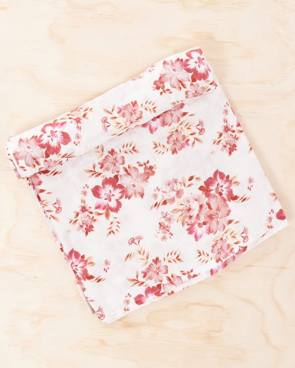 Organic Cotton/Bamboo Swaddle - Eden Floral - Peachymama